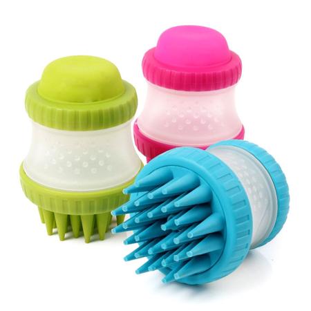 Escova De Banho Pets Massagem Silicone Reservatório Shampoo - CLEANING DEVICE Imagem de Escova De Banho Pets Massagem Silicone Reservatório Shampoo