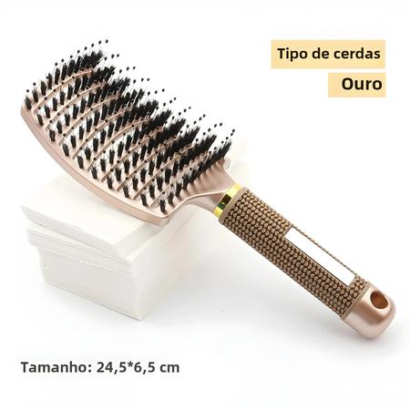 Imagem de Escova De Cabelo Desembaraçadora De Cerdas De Nylon, Pente De Massagem Úmida Para Cabelos Cacheados,