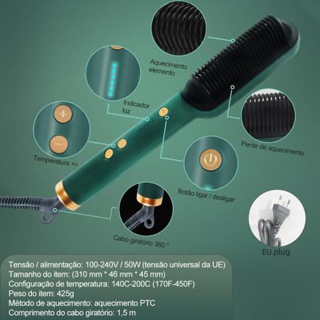 Imagem de Escova De Cabelo Elétrica Pente De Aquecimento Para Alisador