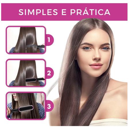 Imagem de Escova De Cabelo Pente Secadora Profissional Seca E Modela