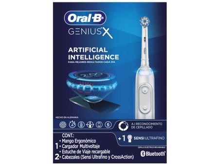Imagem de Escova de Dente Elétrica Recarregável Oral-B Genius X com Estojo de Viagem com Refil