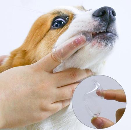 Imagem de Escova De DenteS De Dedo Silicone Para Pets Gatos E Cachorros