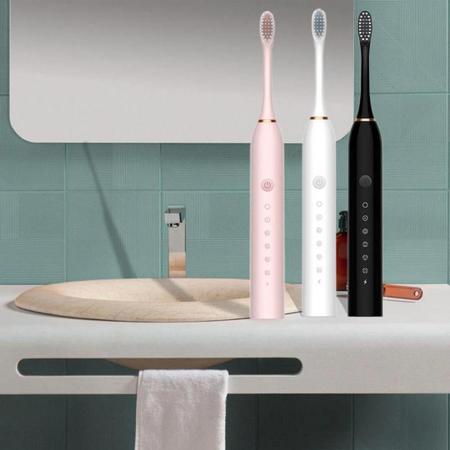 Imagem de Escova De Dentes Elétrica Ultra-sônica Recarregável 4 Cabeça