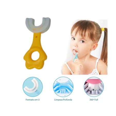 Imagem de Escova De Dentes Infantil 360 Forma U Criança 2 A 6 Anos