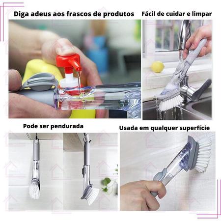 Imagem de Escova De Limpeza Com Dispenser De Detergente Louças Panela