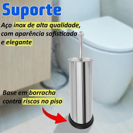 Imagem de Escova De Vaso Sanitário Privada Banheiro Toalete Aço Inox