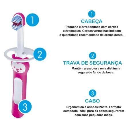 Imagem de Escova Dental Baby Brush (6m+) Cabo Curto - Rosa - MAM