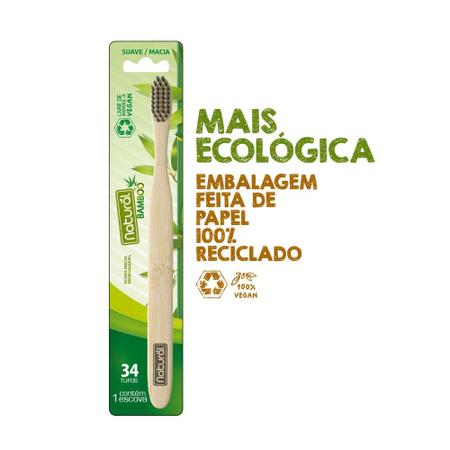 Imagem de Escova dental bambu organico natural