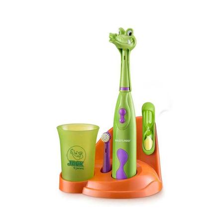 Imagem de Escova Dental Elétrica Multilaser Infantil Funny Brush Jacaré HC100