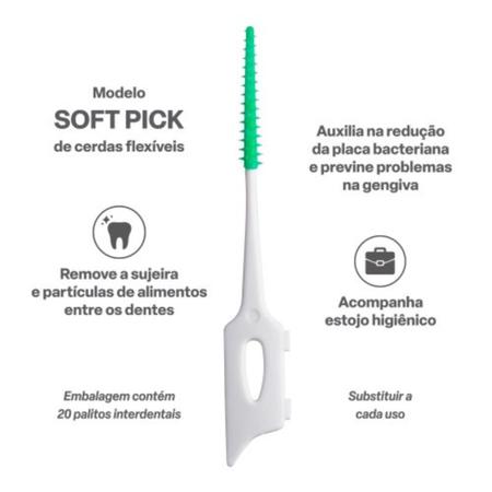 Imagem de Escova Dental Higiene Limpeza Aparelhos Gengivas Placas Bacterianas Com 20 Un Dente 