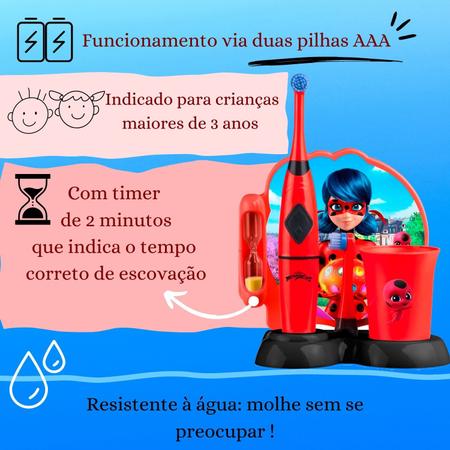 Escova Dental Rotacional Infantil Lady Bug - Miraculous - HC428 HC428