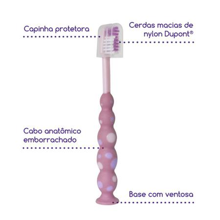 Imagem de Escova Dental Infantil Macia Baby Bath Lilás