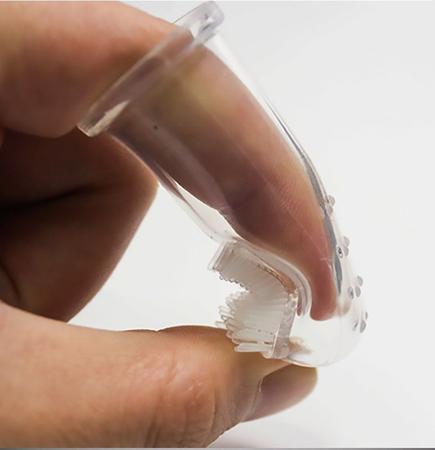 Imagem de Escova Dental Pet De Dedo Em Silicone Kit 3 Unidades