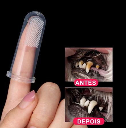 Imagem de Escova Dental Pet De Silicone Kit 3 Unidades Envio Rápido