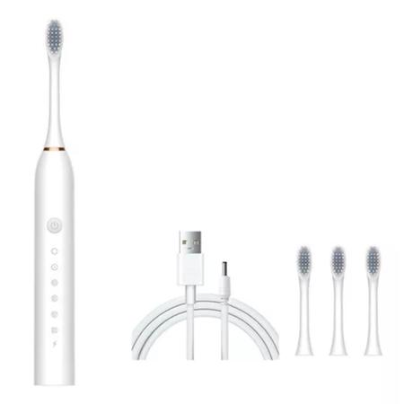 Imagem de Escova Dental Portátil Oral Elétrica Cabo USB Recarregável Cerdas Suave 3 Modos de Escovação