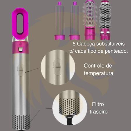 Imagem de Escova Elétrica Alisadora 5 Em 1 Rotativa Profissional