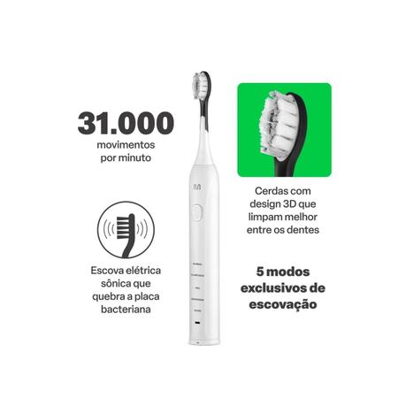 Imagem de Escova elétrica sônica adulta Clean Pro 31K Recarregável Multi Saúde - HC112