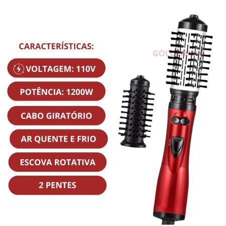 Imagem de Escova Giratória Anti Frizz 110V: Seca, Alisa E Modela Sem