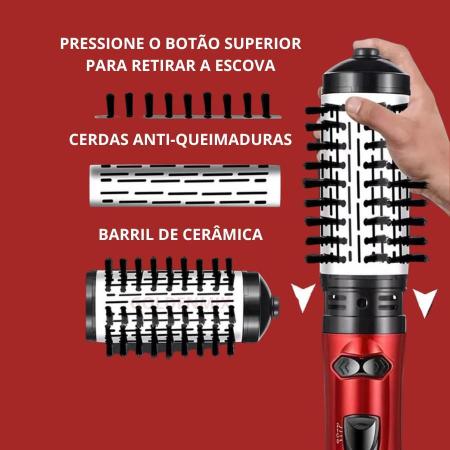 Imagem de Escova Giratória Anti Frizz 220V: Seca, Alisa E Modela Sem