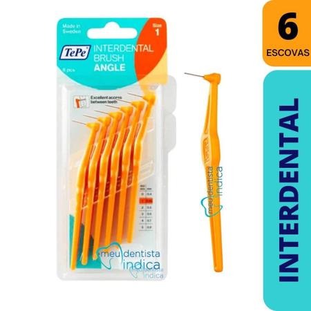 Imagem de Escova Interdental Macia  Tepe c/ Cabo Laranja Size 1  0.45mm  6 unidades