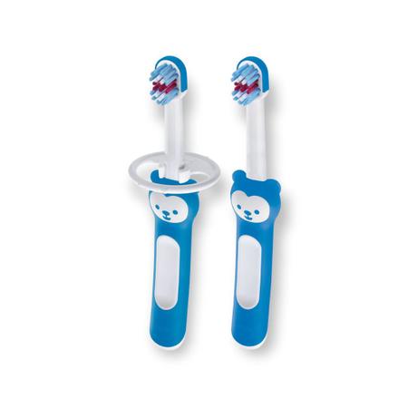 Imagem de Escova mam de dentes infantil para bebes macia cabo ergonomico embalagem dupla