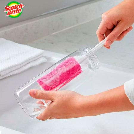 Imagem de escova para lavar mamadeira garrafa esponja lava copos manual scotch brite