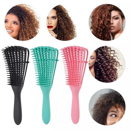 Escova Pente Polvo Para Cabelo Cacheado Penteado - Nibus Imagem de Escova Pente Polvo Para Cabelo Cacheado Penteado