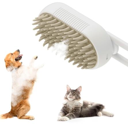 Imagem de Escova Pet a vapor 3 em 1 para cães gatos, massagem com spray de água ou essências