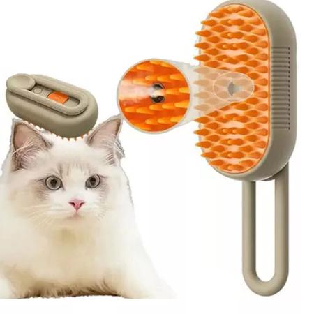 Imagem de Escova Premium Vapor Autolimpante Gatos Caes 3 Em 1 Luxo