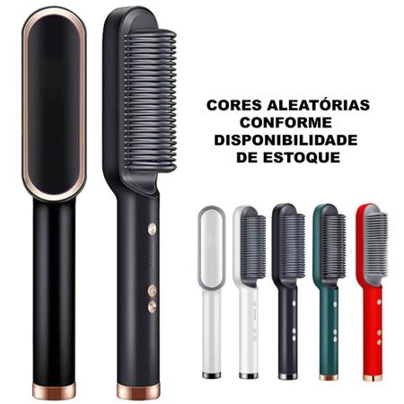 Imagem de Escova profissional cabelo elétrica para alisar pente alisador elétrico de cerâmica e aquecimento rápido para mulher