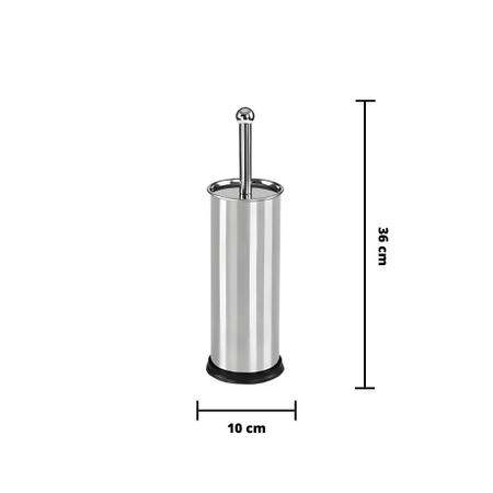 Imagem de Escova sanitaria em aço inox p limpeza privada vaso banheiro