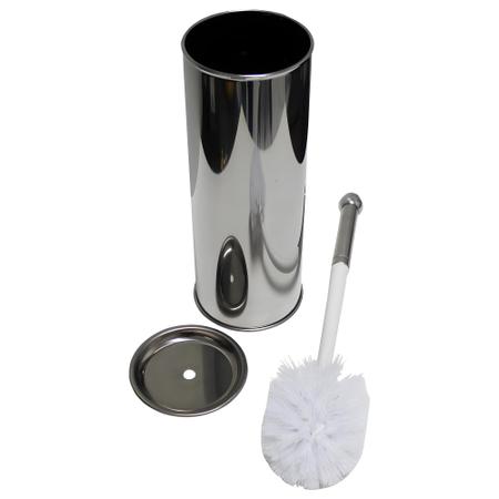 Imagem de Escova sanitaria em aço inox p limpeza privada vaso banheiro