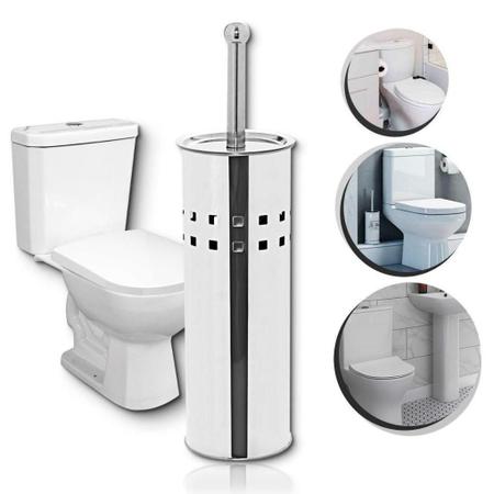 Imagem de Escova Sanitária para banheiro Aço Inox Vaso Limpeza UD599