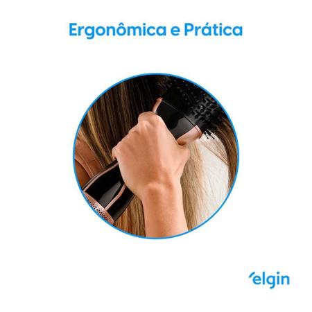 Imagem de Escova Secadora Elgin Agile Hair, 1200W, Bivolt, 3 Níveis de Temperatura, Preto - 42ESEC100000