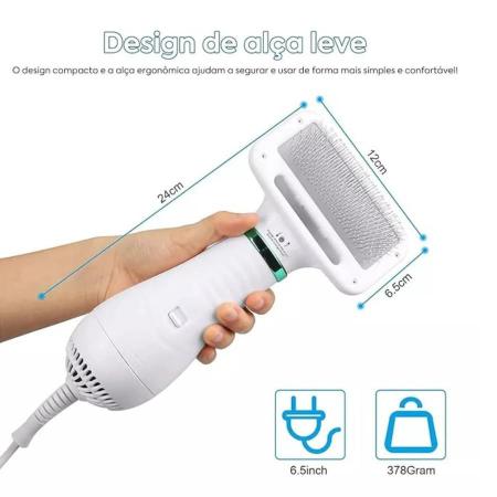 Imagem de Escova Secadora Pet Banho E Tosa, Seca E Remove Pelos 110V