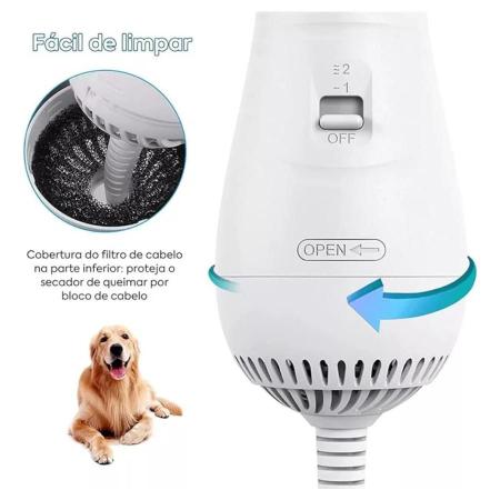 Imagem de Escova Secadora Pet para Cachorros e Gatos, Seca e Remove Pelos 110V