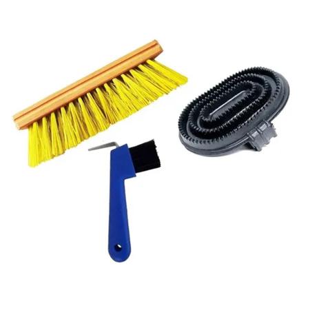 Escovão + Raspadeira De Borracha + Ranilha Para Cavalo - Selaria Master Imagem de Escovão + Raspadeira De Borracha + Ranilha Para Cavalo