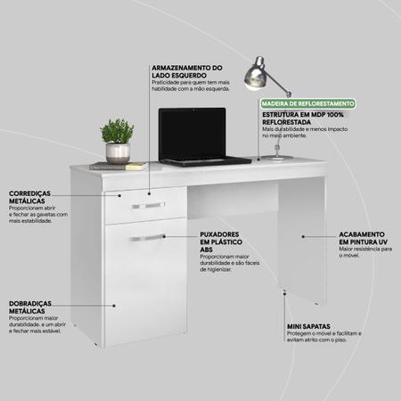 Imagem de Escrivaninha 120cm 1 Porta 1 Gaveta Vitória Demóbile