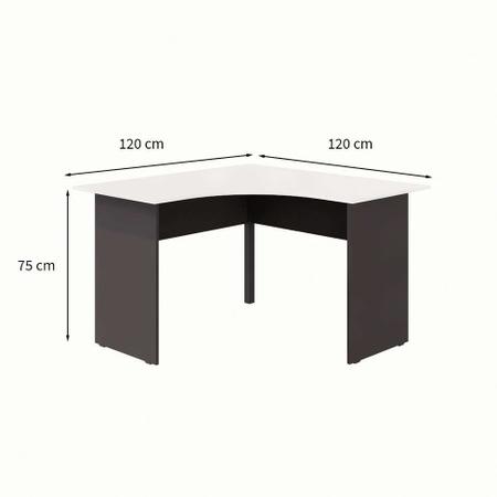 Imagem de Escrivaninha em L New City Cinza e Preta 120 cm
