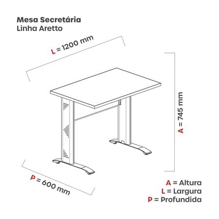 Imagem de Escrivaninha em Madeira 120x60cm M1200at Aretto