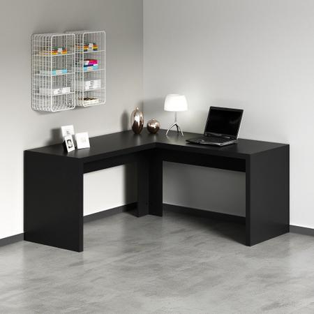 Imagem de Escrivaninha Mesa de Canto Em L Para Computador Home Office Quarto Escritório Preta