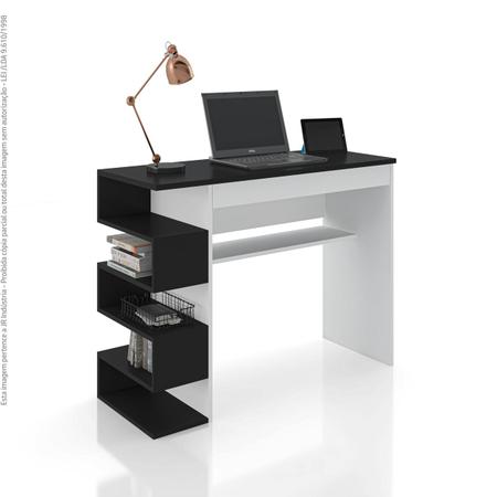 Imagem de Escrivaninha Mesa Para Computador Gamer Elite Home Office - Branco / Preto
