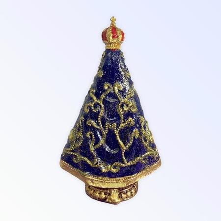 Escultura Aparecida Manto Bordado 15 Cm Resina - Bialluz Presentes Imagem de Escultura Aparecida Manto Bordado 15 Cm Resina