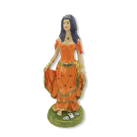 Escultura Cigana Laranja Em Resina 23 Cm - Bialluz Presentes Imagem de Escultura Cigana Laranja Em Resina 23 Cm