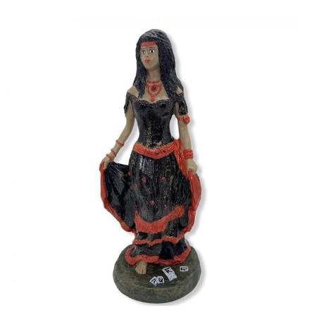 Escultura Cigana Preta E Vermelha Em Resina 23 Cm - Bialluz Presentes Imagem de Escultura Cigana Preta E Vermelha Em Resina 23 Cm