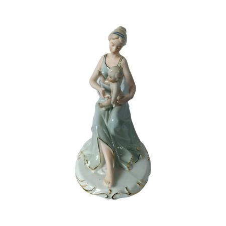Imagem de Escultura Dama com Bebê em Porcelana - 25x18cm - Escultura de Luxo com Detalhes Requintados - Luxo em Estilo Clássico!