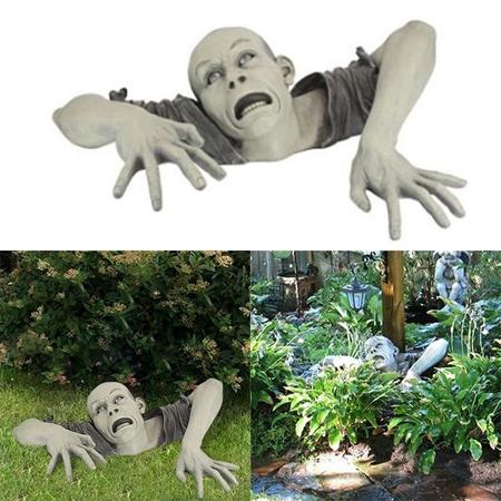 Imagem de Escultura de jardim Wokex Horror Zombie Yard Decor, resina de 20 cm