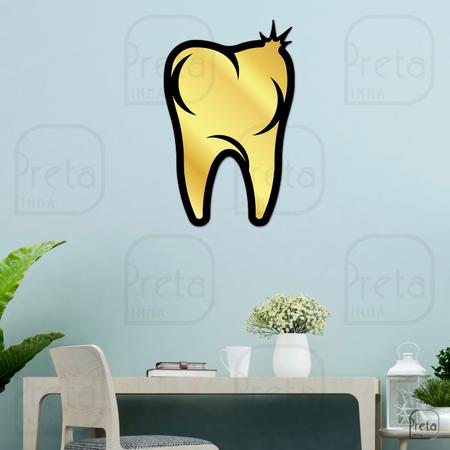 Imagem de Escultura de Parede Decorativo Profissão Dentista 40x25cm