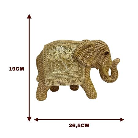 Imagem de Escultura de Resina Elefante Texturizado - 19CM