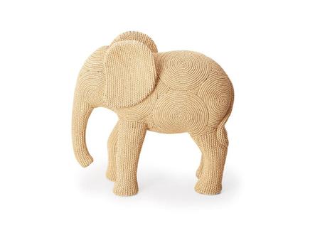 Imagem de Escultura Decorativa Adorno Enfeite Sala Elefante Poliresina Tecido Decoração Luxo Animal Estante Mesa Escritório 